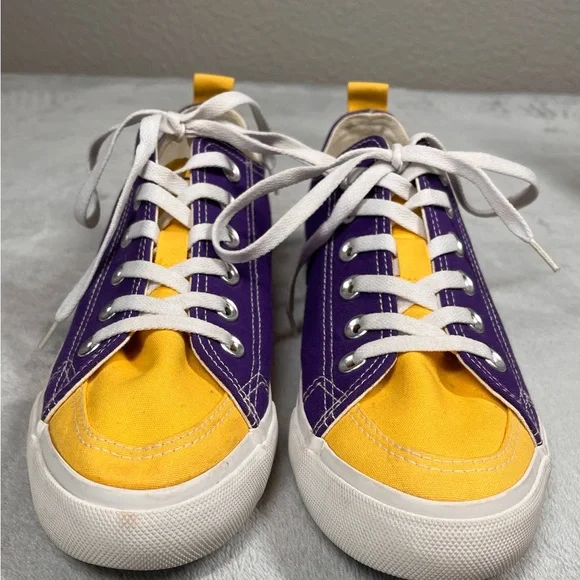 SKICKS LSU Tigers Women Size 8 Low Top Purple and Yellow Athletic Sneakers FAN - Picture 2 of 15